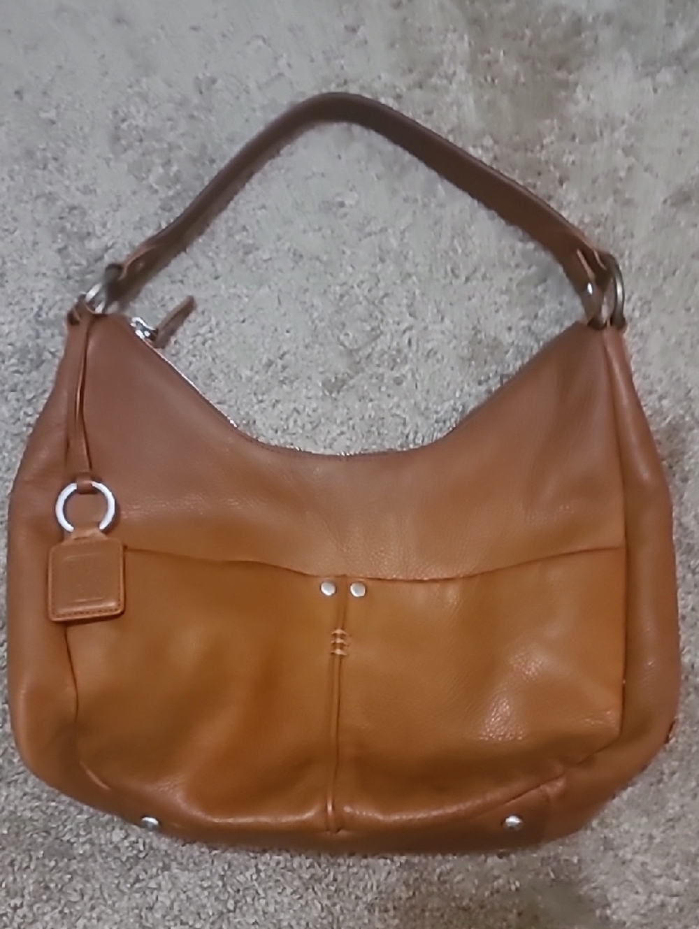 Ellington Tan Leather Hobo Shoulder Bag